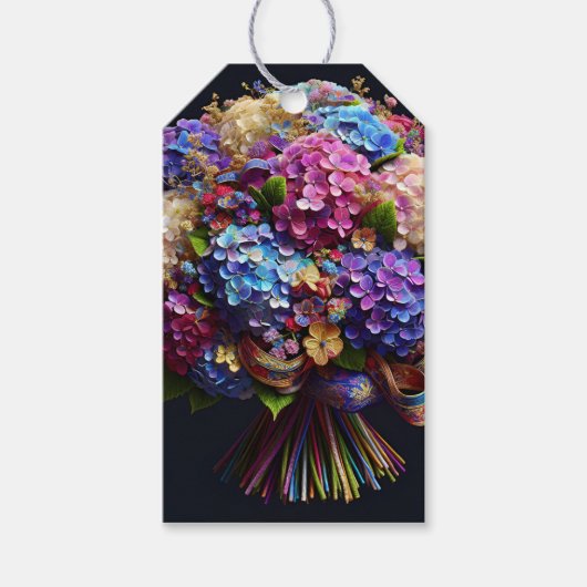 Hydrangea-Bouquet von Natasha Us Geschenkanhänger (Vorderseite)