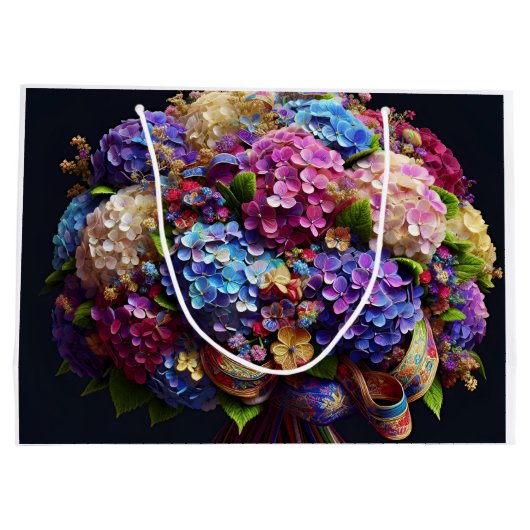Hydrangea-Bouquet von Natasha Us Große Geschenktüte (Rückseite)