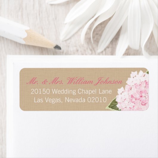 Hydrangea Bouquet Wedding Label (Insitu)