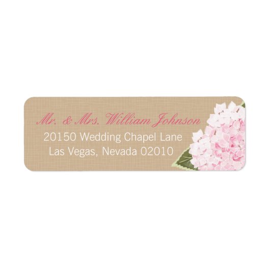 Hydrangea Bouquet Wedding Label (Vorne)