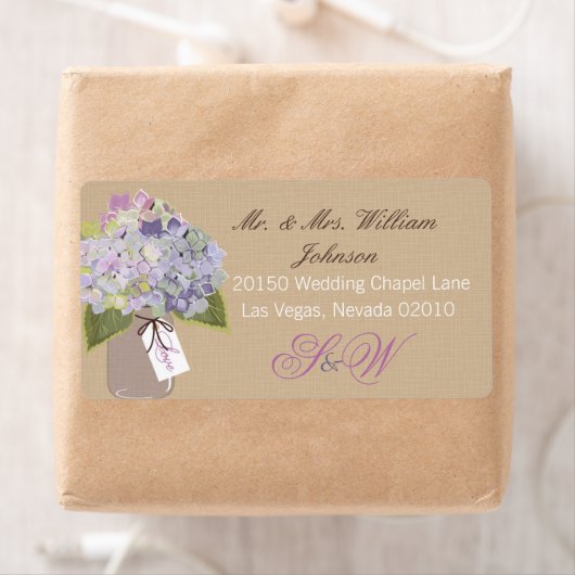 Hydrangea Bouquet Wedding Label (Insitu)