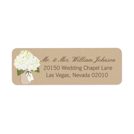 Hydrangea Bouquet Wedding Label (Vorne)