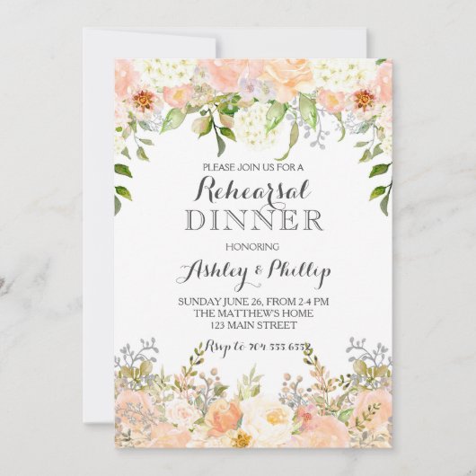 Hydrangea-Brautdusche Einladung (Vorderseite)