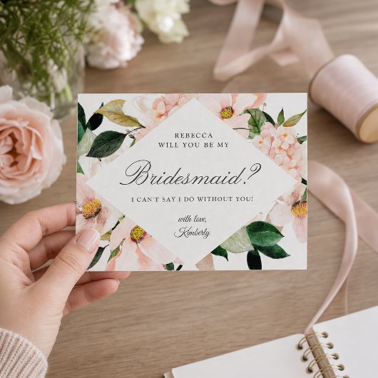 Hydrangea Brautjungfer Antrag Postkarte