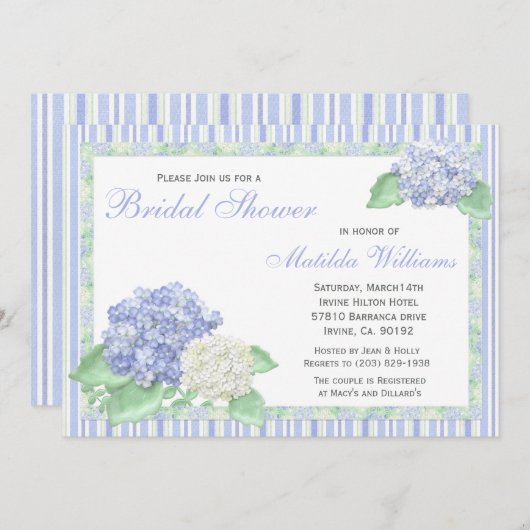 Hydrangea-Brautparty-Einladung Einladung (Vorne/Hinten)