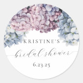 Hydrangea-Brautparty-Sticker Runder Aufkleber (Vorderseite)