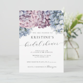 Hydrangea Bridal Dusche Einladung