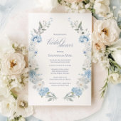 Hydrangea Bridal Dusche Einladung | Blau