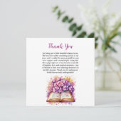 Hydrangea Buchthema Dankeschön Karte (Stehend Vorderseite)