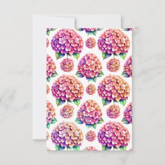 Hydrangea Buchthema Dankeschön Karte (Rückseite)