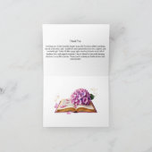 Hydrangea Buchthema Dankeschön Karte (Innenseite)