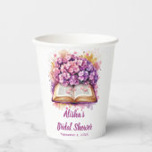 Hydrangea-Buchthema Pappbecher (Vorderseite)