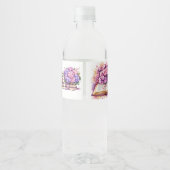 Hydrangea-Buchthema Wasserflaschenetikett (Rückseite)