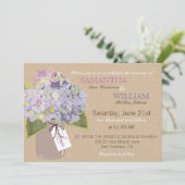 Hydrangea Burlap Rustic Wedding Einladungskarte Einladung (Stehend Vorderseite)