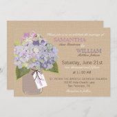 Hydrangea Burlap Rustic Wedding Einladungskarte Einladung (Vorne/Hinten)