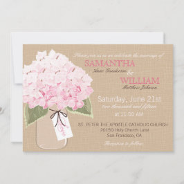 Hydrangea Burlap Rustic Wedding Einladungskarte Einladung
