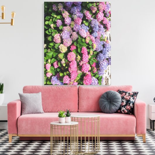 Hydrangea Bush Leinwanddruck (Insitu (Wohnzimmer))