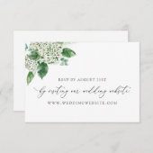 Hydrangea Calligraphy Wedding RSVP Online Card Begleitkarte (Vorne/Hinten)