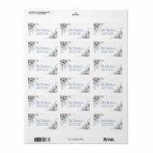 Hydrangea Coastal, Blaue Blumen-Ecken-Spray Adressaufkleber (Vorne)