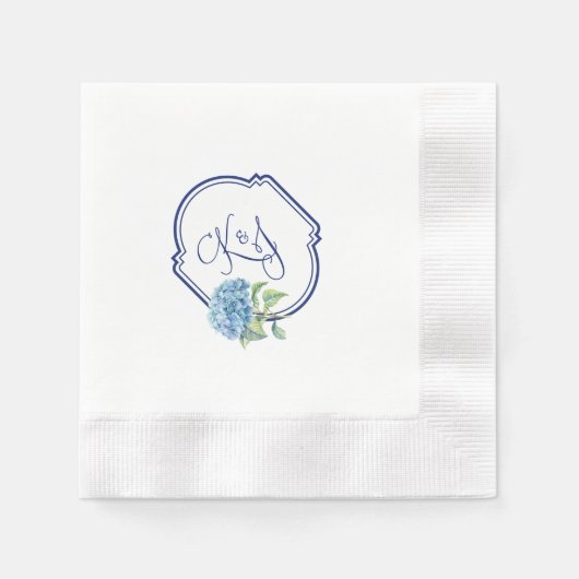 Hydrangea Cocktail Servietten für Kristen & Jonath (Vorderseite)