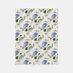 Hydrangea Collage Fleecedecke