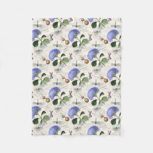 Hydrangea Collage Fleecedecke (Vorderseite)