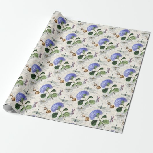 Hydrangea Collage Geschenkpapier (Ungerollt)
