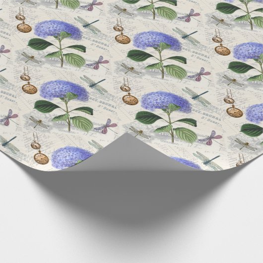 Hydrangea Collage Geschenkpapier (Ecke)