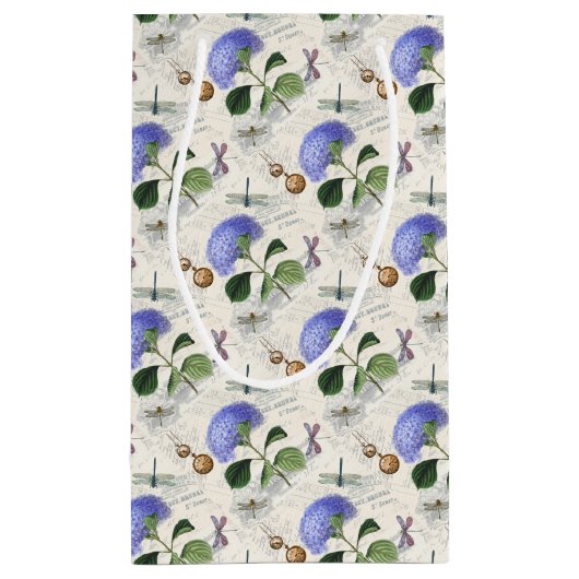 Hydrangea Collage Kleine Geschenktüte (Rückseite)