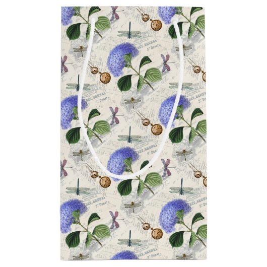 Hydrangea Collage Kleine Geschenktüte (Rückseite)