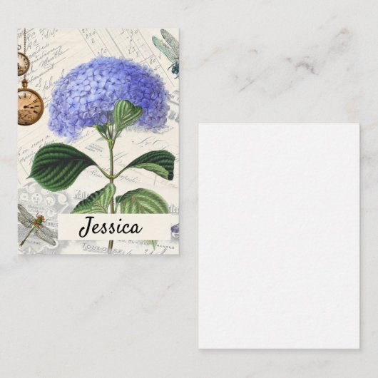 Hydrangea Collage Personalisiert Mitteilungskarte (Vorne/Hinten)