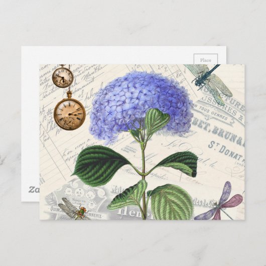 Hydrangea Collage Postkarte (Vorne/Hinten)