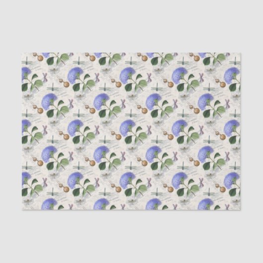 Hydrangea Collage Seidenpapier (Vorderseite)
