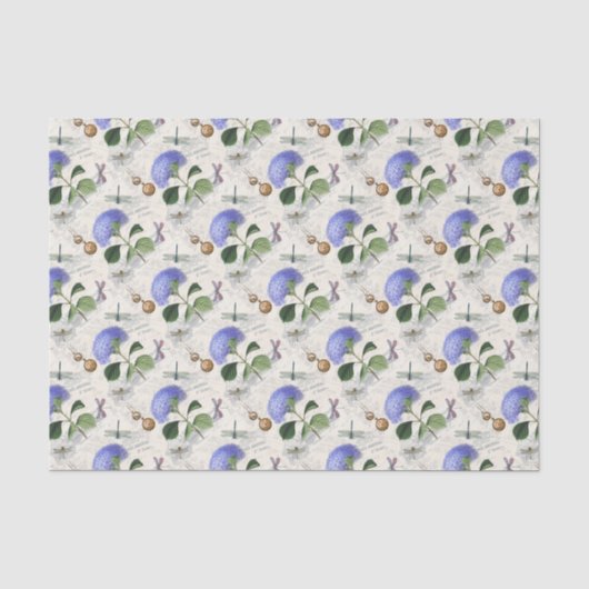 Hydrangea Collage Seidenpapier (Vorderseite)