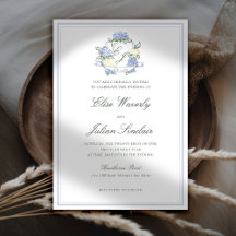 Hydrangea Crest Formal Blue Frame Coastal Wedding