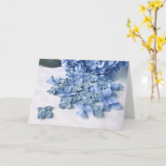 Hydrangea Crochet Card Karte (Gelbe Blume)