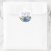 Hydrangea Daisy Rose Aquarell Blume Adresse Runder Aufkleber (Tasche)