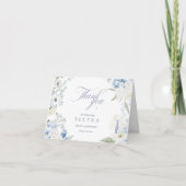 Hydrangea Dankeschön Card | Blue Floral Bridal Sho Dankeskarte (Vorderseite)