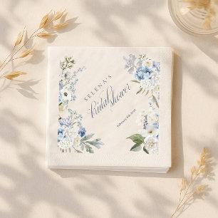 Hydrangea Dankeschön Card   Blue Floral Bridal Sho Serviette