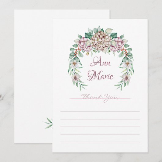 Hydrangea Dankeschön-Karte Dankeskarte (Vorne/Hinten)