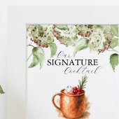 Hydrangea Decor Signature Cocktail Bar Signs Poster