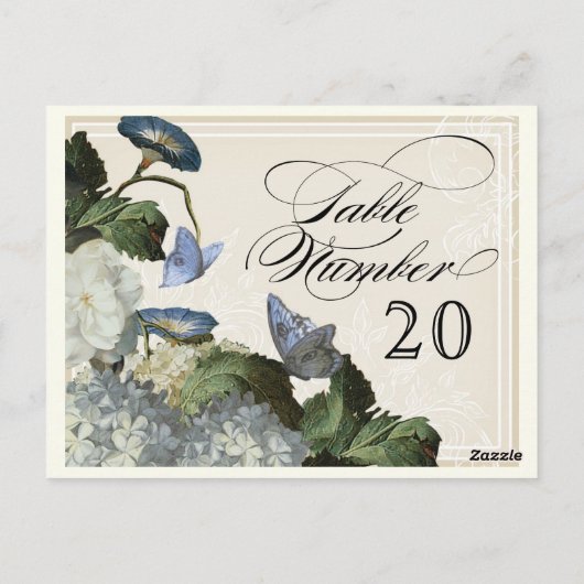 Hydrangea der Morning Glory - Tischsitzanzahl Postkarte (Rückseite)