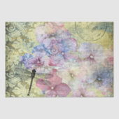 Hydrangea Dragonfly Postmark Ephemera Decoupage Seidenpapier (Vorderseite)
