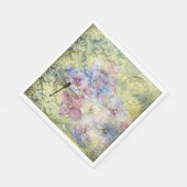 Hydrangea Dragonfly Postmark Ephemera Decoupage Serviette (Ecke)