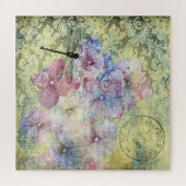 Hydrangea Dragonfly Postmark Ephemera Puzzle (Horizontal)