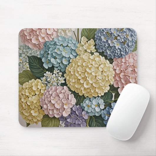 Hydrangea Dreams: Pastellblüten Mousepad (Mit Mouse)