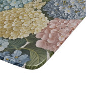 Hydrangea Dreams: Pastellblüten Schneidebrett (Ecke)