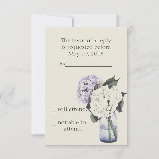 Hydrangea Dreams RSVP Karte (Vorderseite)