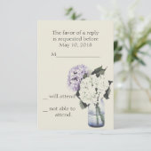 Hydrangea Dreams RSVP Karte (Stehend Vorderseite)