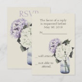 Hydrangea Dreams RSVP Karte (Vorne/Hinten)